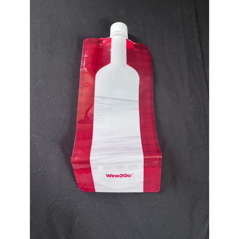 Wine2Go Foldable Wine Flask Red Buffalo Plaid BPA Free 750ml Pouch